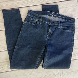 7 For All Mankind Women's Dark Blue Skinny Jeans